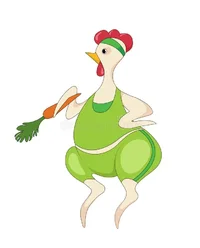 смешная-курица-в-обмундировании-разминки-с-морковью-104168013.webp